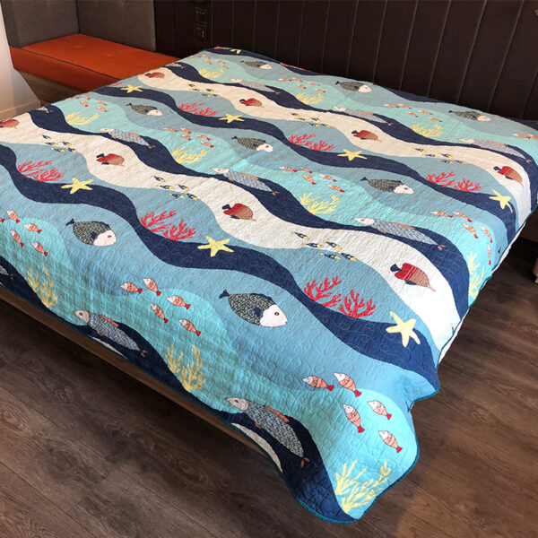 New Printed Bed Cover Three-piece Korean Style Simple Style Bedding Embroidered Bed Sheet - Image 4