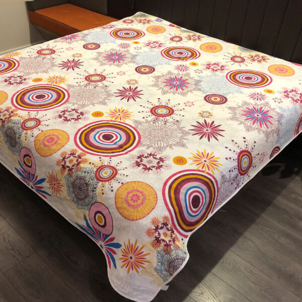 New Printed Bed Cover Three-piece Korean Style Simple Style Bedding Embroidered Bed Sheet