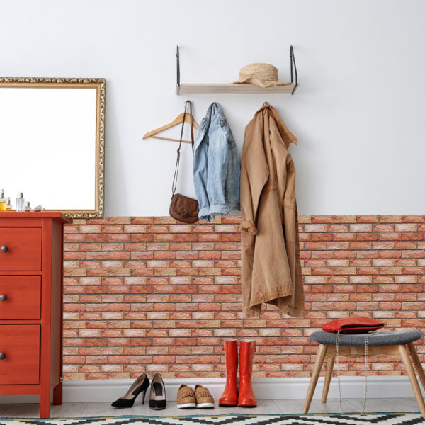 Rose Print 3d Three-dimensional Wall Stickers Wall Skirt Stickers Self-adhesive Brick Pattern Creative Wallpaper Wallpaper Refurbishment Factory Wholesale - Image 2