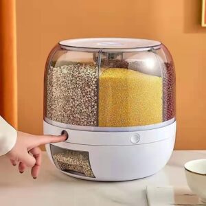 Dielectric Rice Bucket Rotatable Household Insect-proof Moisture-proof Multifunctional Sealed Rice Storage Box Classification Grain Storage Box