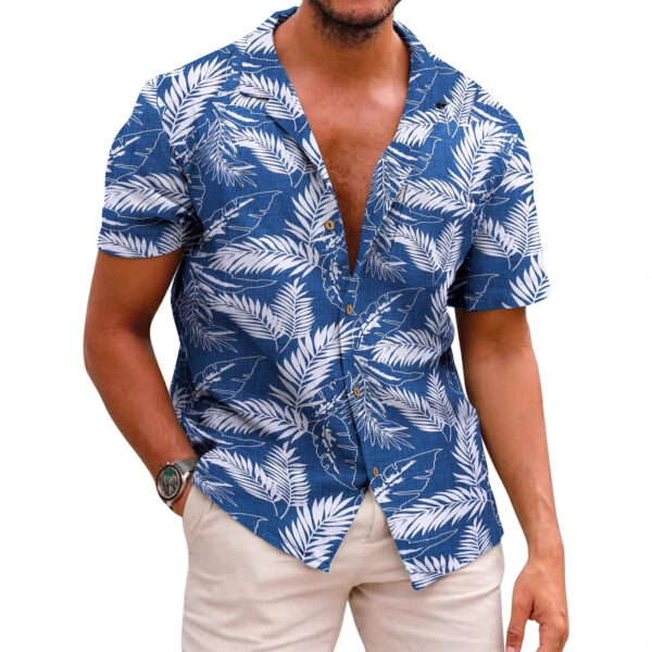 New Arrival Seaside Hawaiian Flower Shirt Men's Half-Sleeve Quick-Dry Beach Short-Sleeved Flower Shirt For Men And Women - Image 5