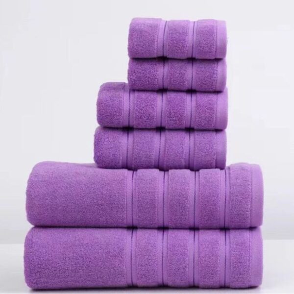 Cotton Square Towel Towel Bath Towel Six-piece Towel Plain Household Absorbent Cotton Towel - Image 2