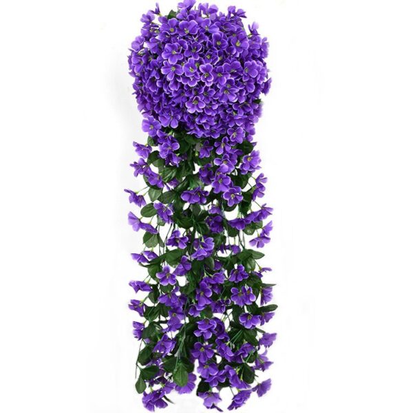 Simulation Violet Wedding Wall Silk Flower Balcony Decoration Fake Flower 18 Heads Hydrangea Decorative Flowers - Image 2