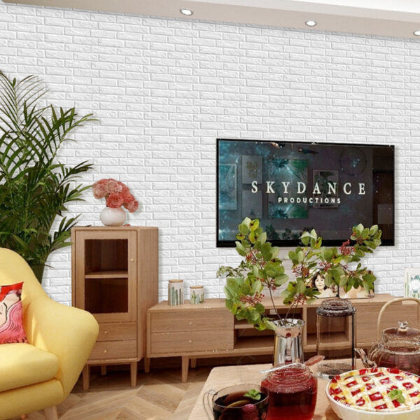 Rose Print 3d Three-dimensional Wall Stickers Wall Skirt Stickers Self-adhesive Brick Pattern Creative Wallpaper Wallpaper Refurbishment Factory Wholesale - Image 7