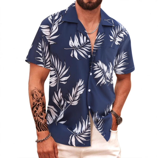 New Arrival Seaside Hawaiian Flower Shirt Men's Half-Sleeve Quick-Dry Beach Short-Sleeved Flower Shirt For Men And Women - Image 2