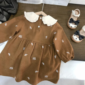 Girls' Long Sleeve Embroidered Dress