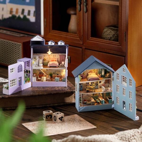Diy House Moto Manor-Happy Manor Wooden Handmade Open And Open Self-made Multi-level Gift Giving Female - Image 2