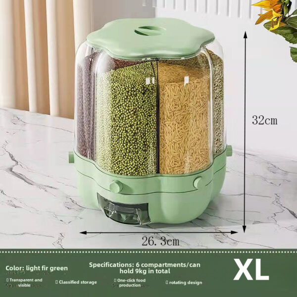 Dielectric Rice Bucket Rotatable Household Insect-proof Moisture-proof Multifunctional Sealed Rice Storage Box Classification Grain Storage Box - Image 7