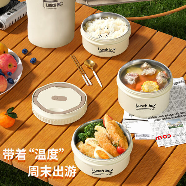 304 Stainless Steel Insulated Lunch Box For Office Workers And Students Multi-functional Portable Microwave Heating Multi-layer Lunch Box - Image 4